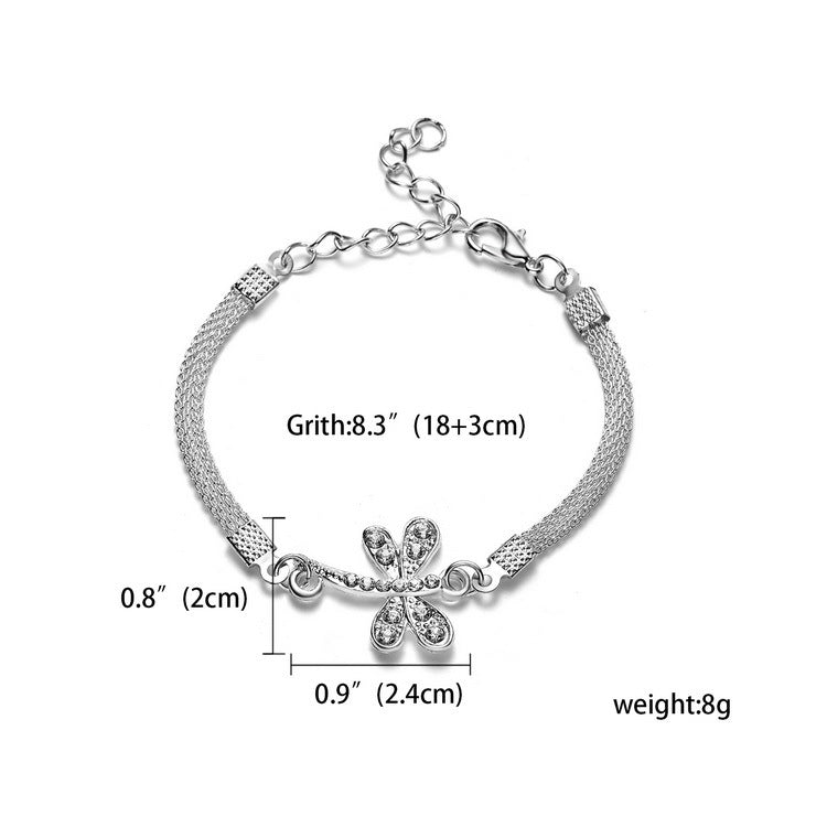 Fashion Animal Sier Plated Owl Butterfly Bracelets