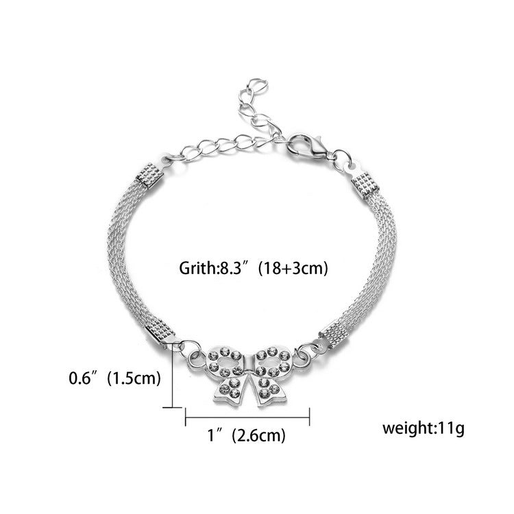 Fashion Animal Sier Plated Owl Butterfly Bracelets