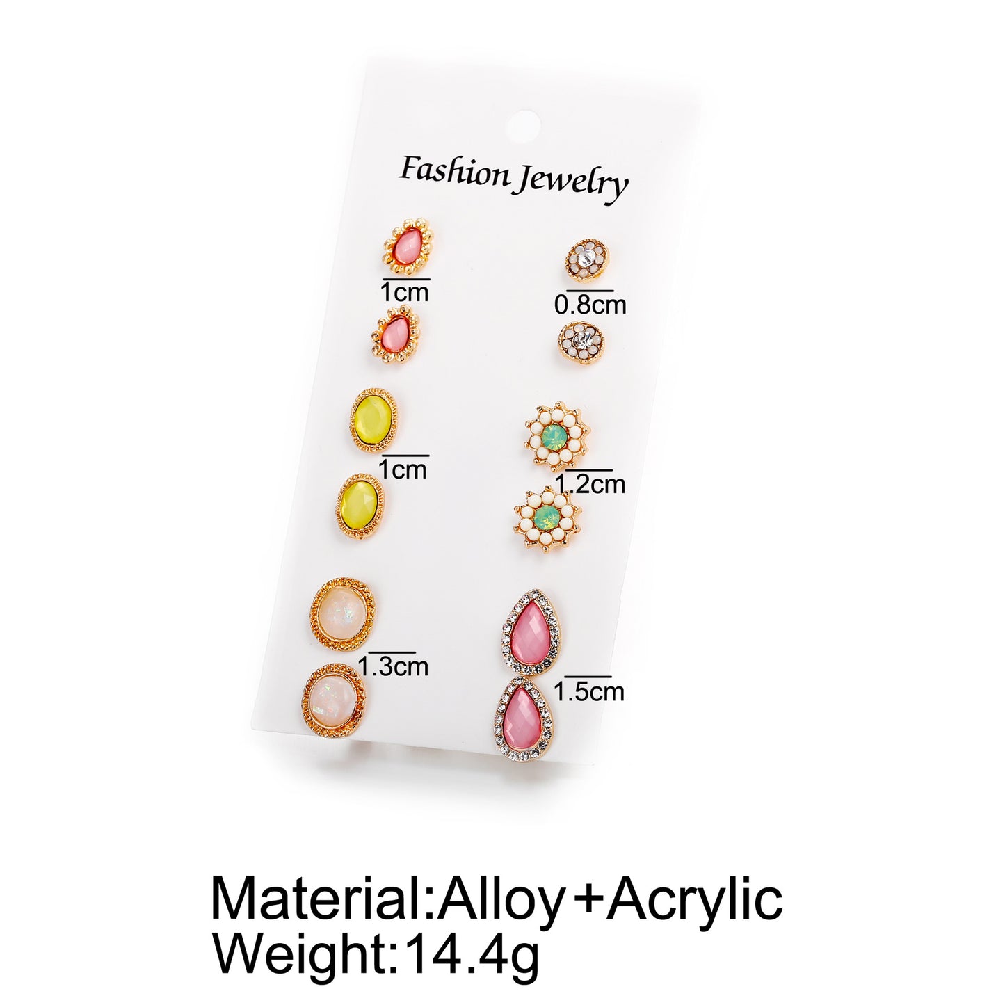 Water Drop Rhinestone Flower Opal Multiple Earrings