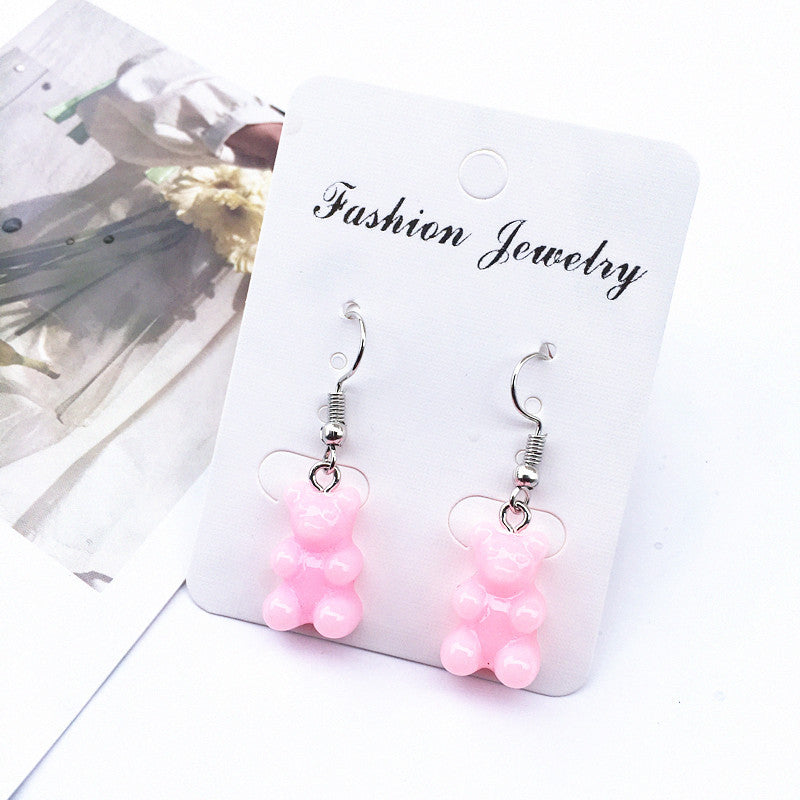 Cartoon Bear Ear Hook Soft Creative Earrings