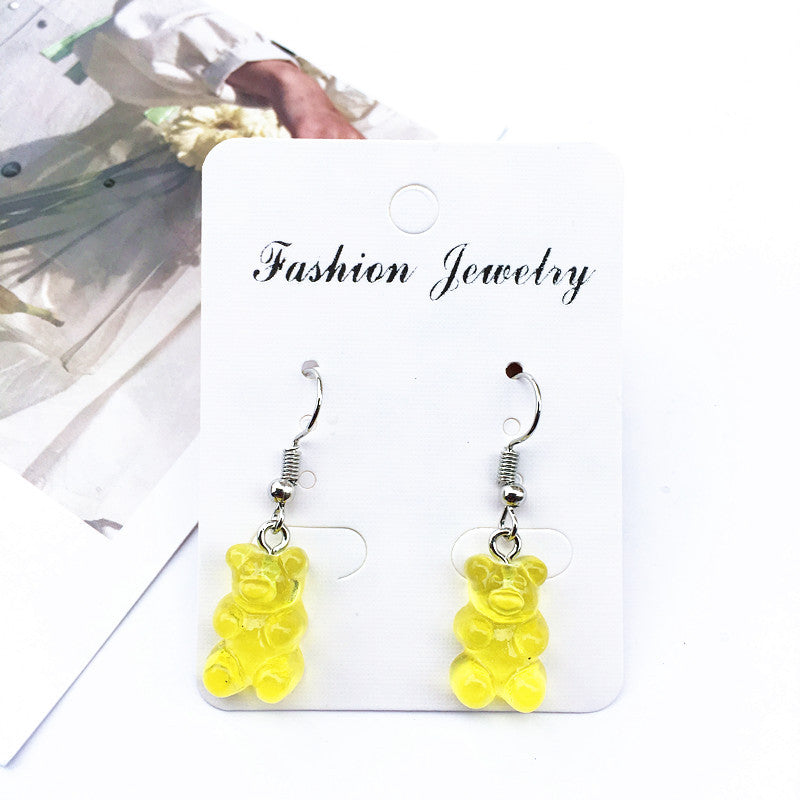 Cartoon Bear Ear Hook Soft Creative Earrings