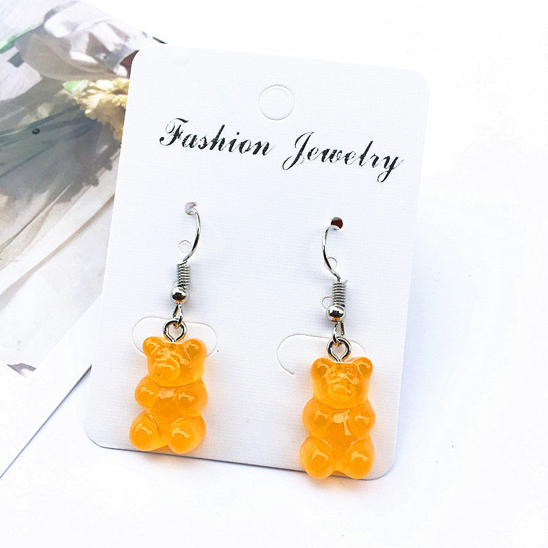Cartoon Bear Ear Hook Soft Creative Earrings