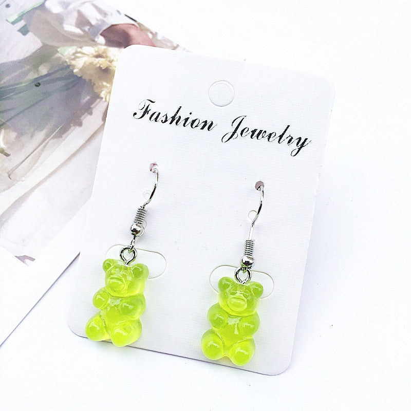 Cartoon Bear Ear Hook Soft Creative Earrings