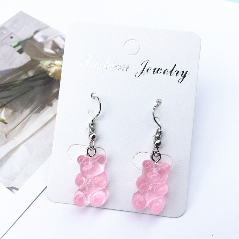 Cartoon Bear Ear Hook Soft Creative Earrings