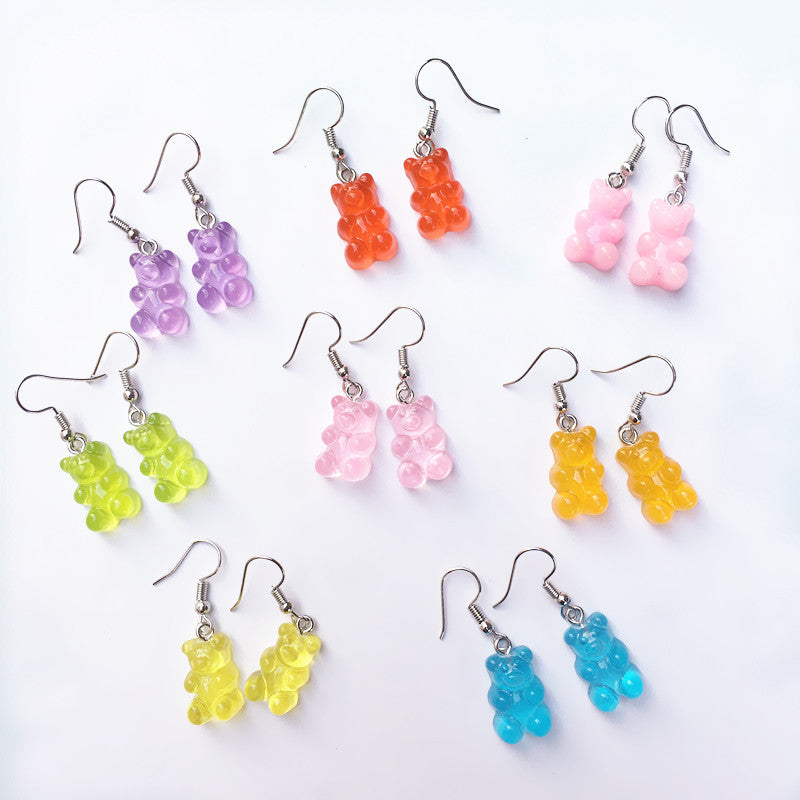 Cartoon Bear Ear Hook Soft Creative Earrings