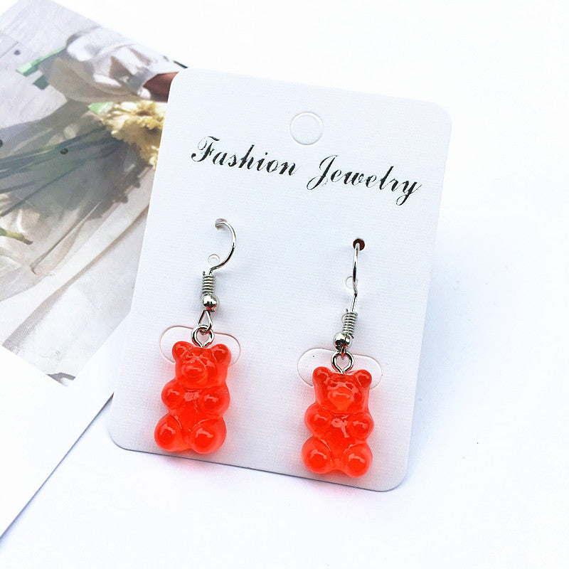 Cartoon Bear Ear Hook Soft Creative Earrings