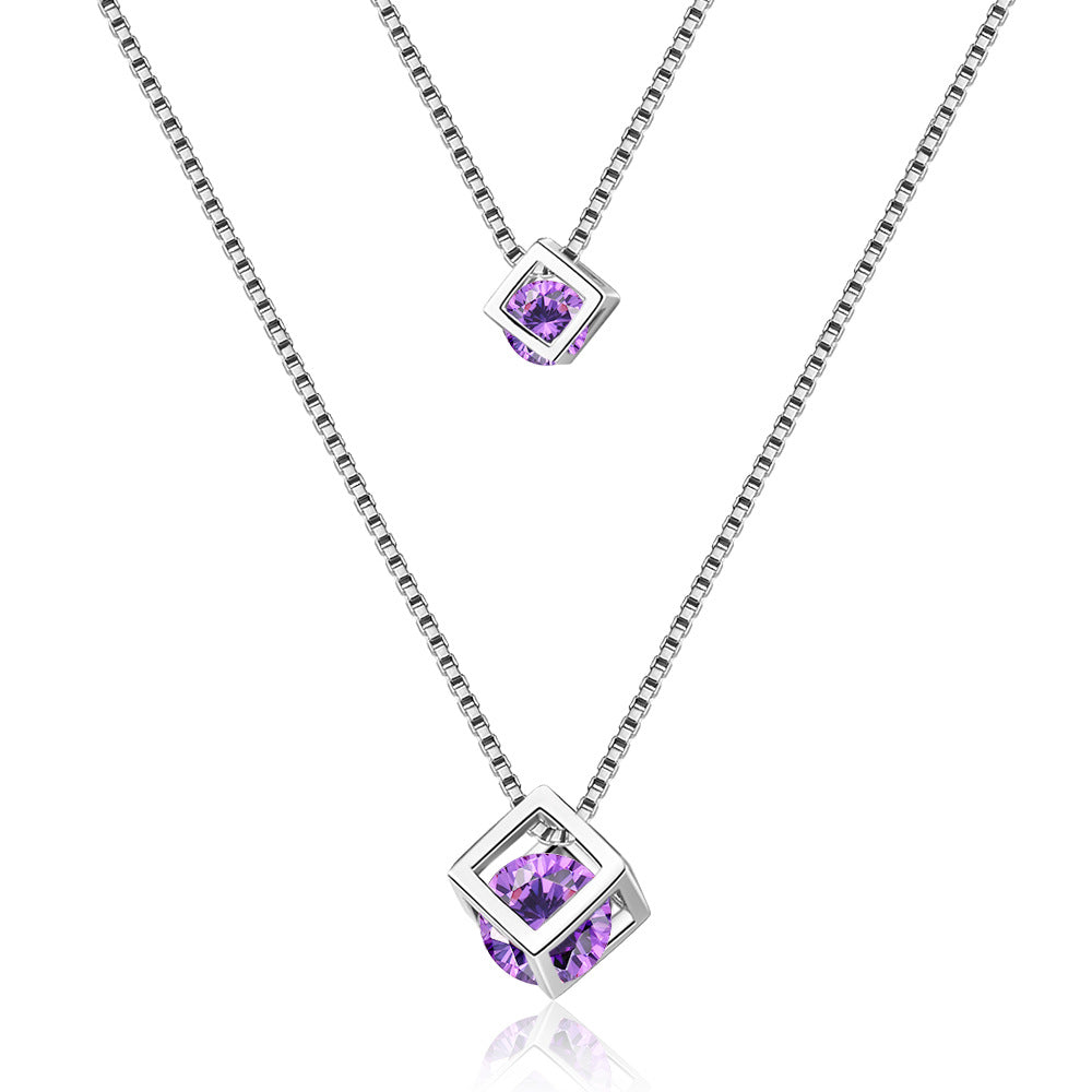 Women's Korean Love Cube Clavicle Chain Pendants