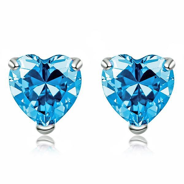 Heart-shaped Unique Crystal Zircon Korean Fashion Female Earrings