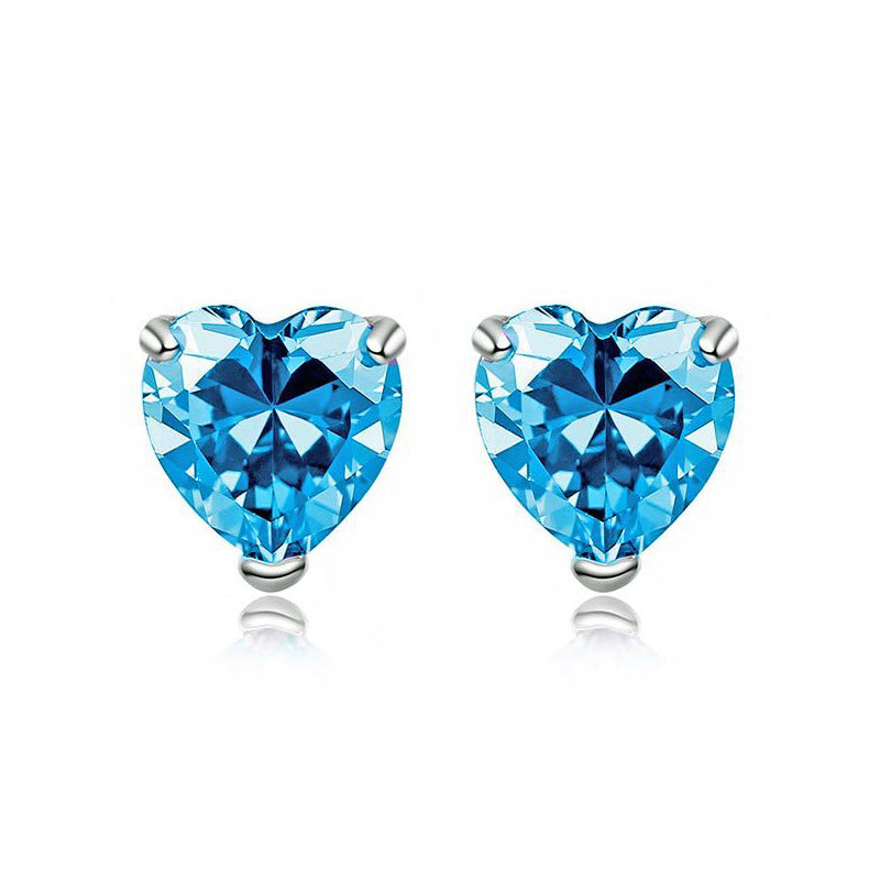 Heart-shaped Unique Crystal Zircon Korean Fashion Female Earrings