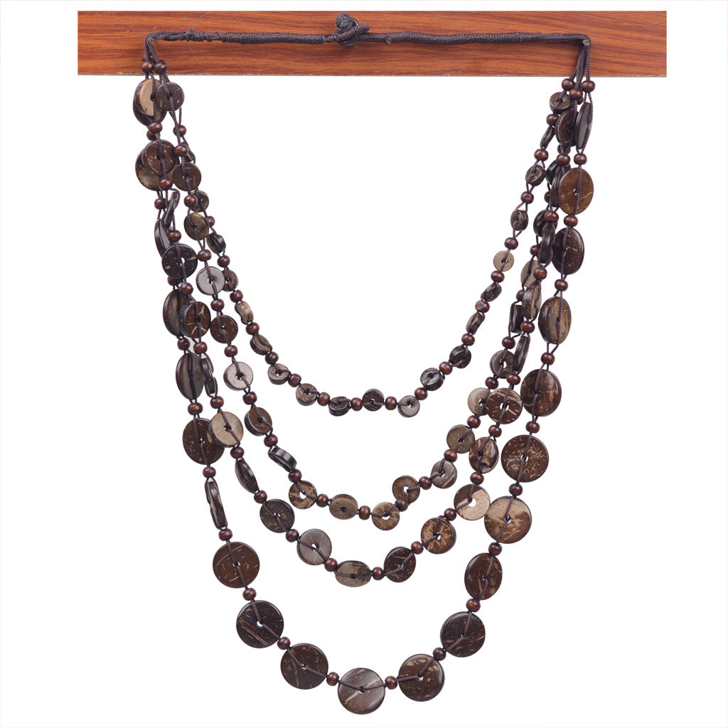 Ethnic Style Beaded Coconut Shell Tribe Necklaces