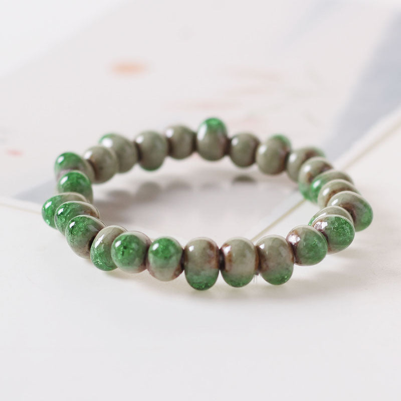 Women's & Men's Ceramic Ornament Full Beads Has Cracking Bracelets