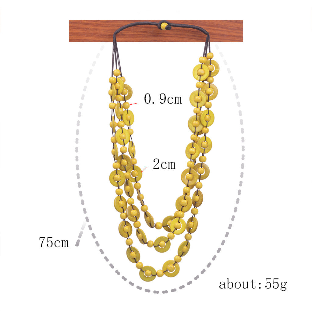 Ethnic Style Beaded Coconut Shell Tribe Necklaces
