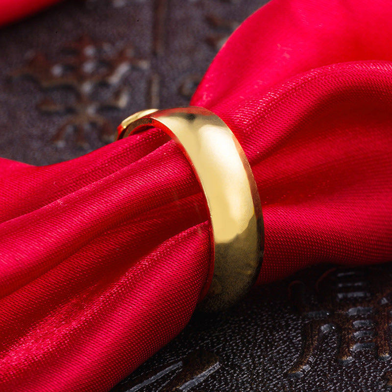 Women's & Men's Imitation Gold Glossy Couple Gold-plated Open Vietnam Rings