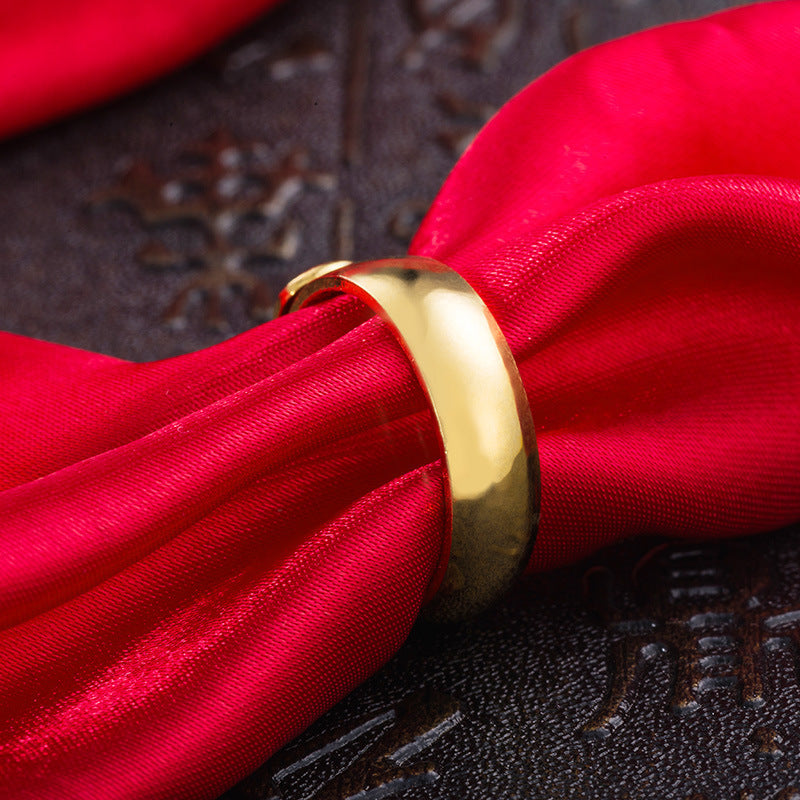 Women's & Men's Imitation Gold Glossy Couple Gold-plated Open Vietnam Rings