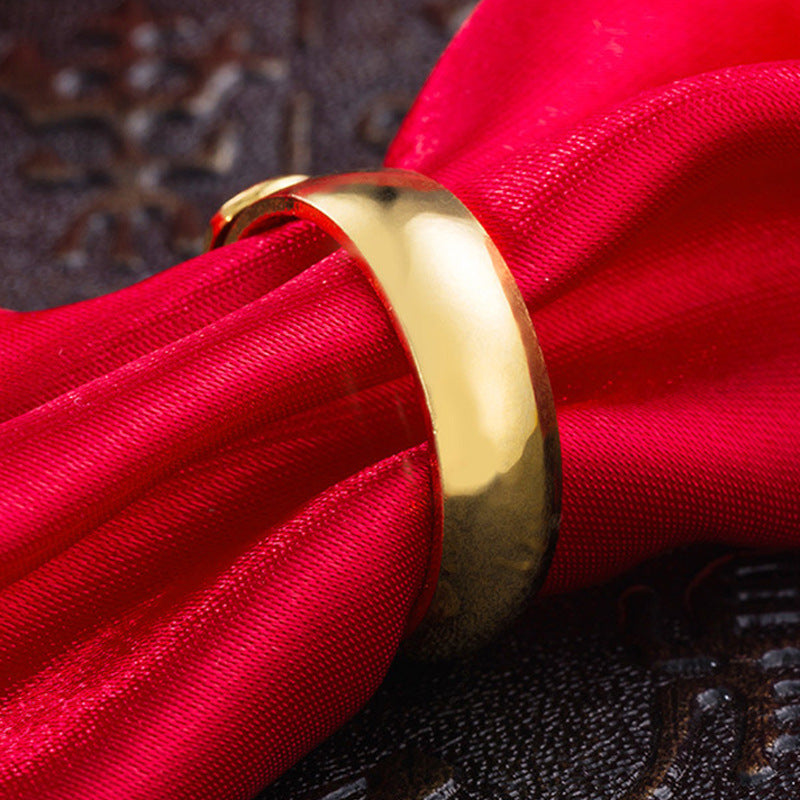 Women's & Men's Imitation Gold Glossy Couple Gold-plated Open Vietnam Rings