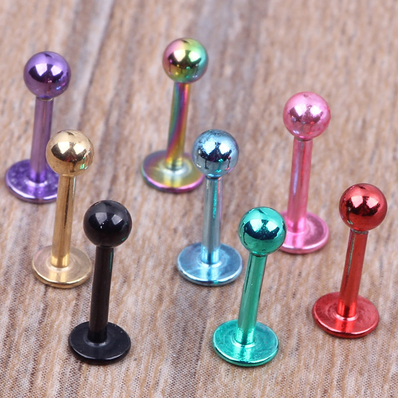 Steel Ear Bone Labret Lip Gold Earrings
