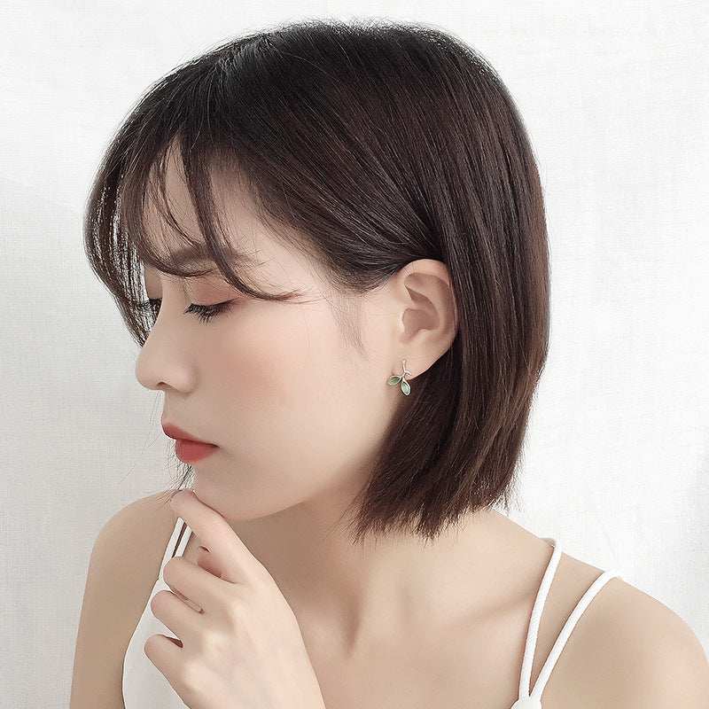 Leaf Female Temperament Opal Simple Sprouted Earrings