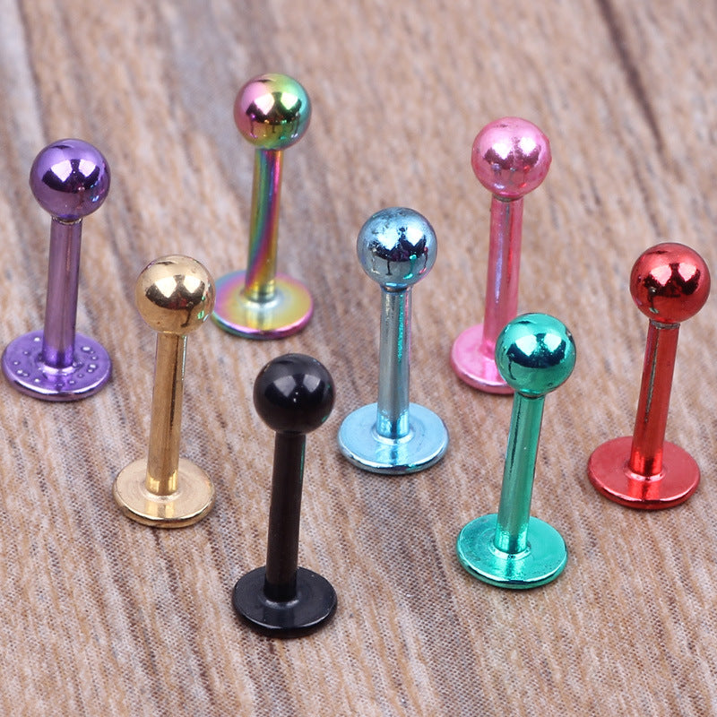 Steel Ear Bone Labret Lip Gold Earrings