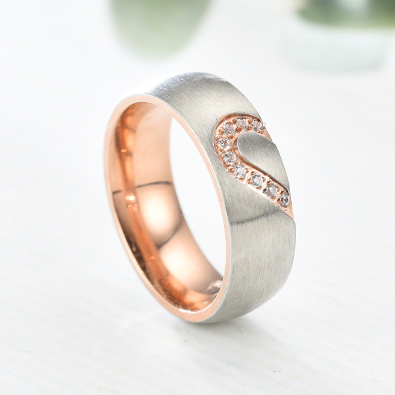 Source Fashion Love Heart Heart-shaped Couple Rings
