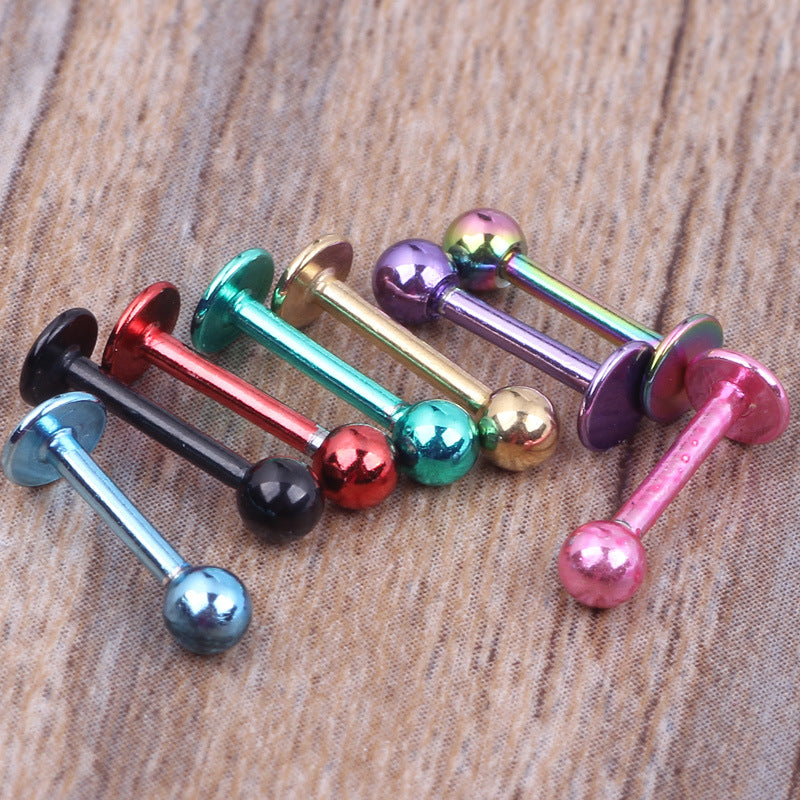 Steel Ear Bone Labret Lip Gold Earrings