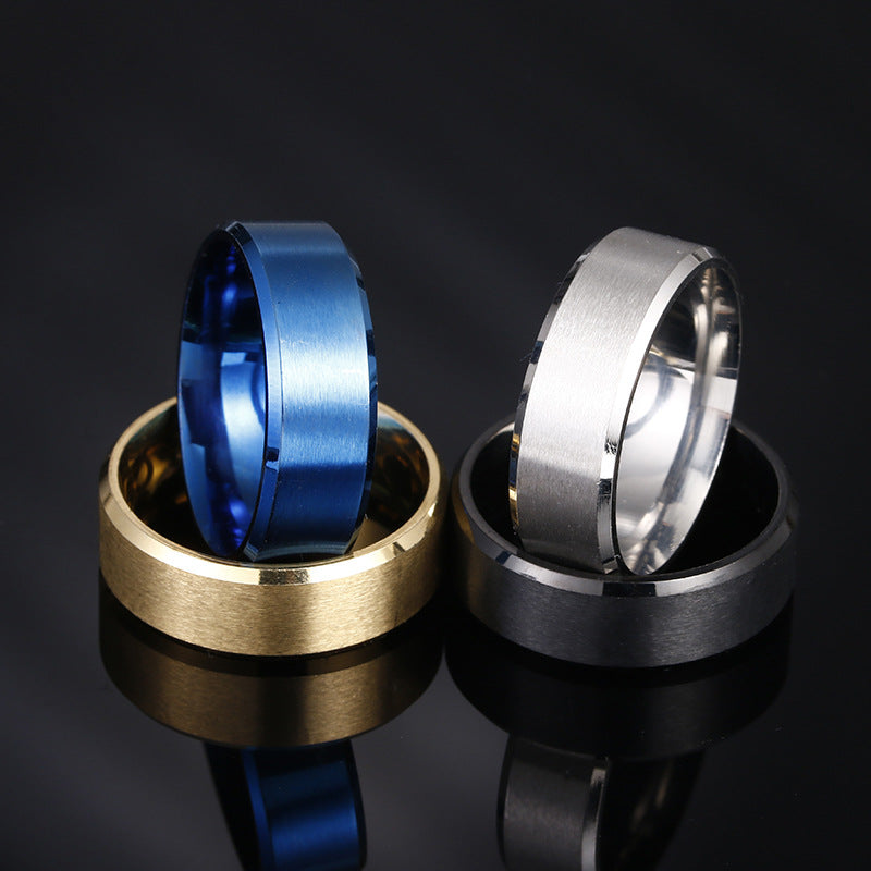 Men's Matte Stainless Steel Simple Fashion Accessories Rings