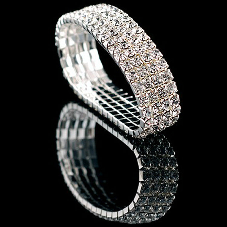 Women's High-quality Elastic Shining Single Row Full Diamond Bracelet