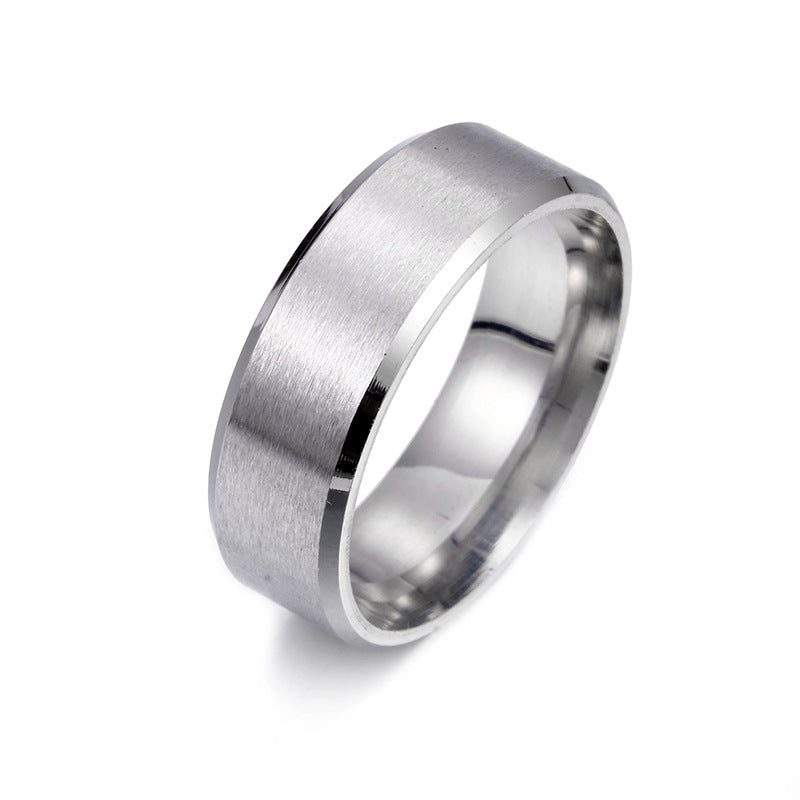 Men's Matte Stainless Steel Simple Fashion Accessories Rings