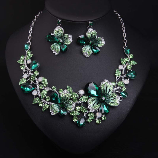 Women's Suite Crystal Gem Jewelry Dress Bridal Necklaces