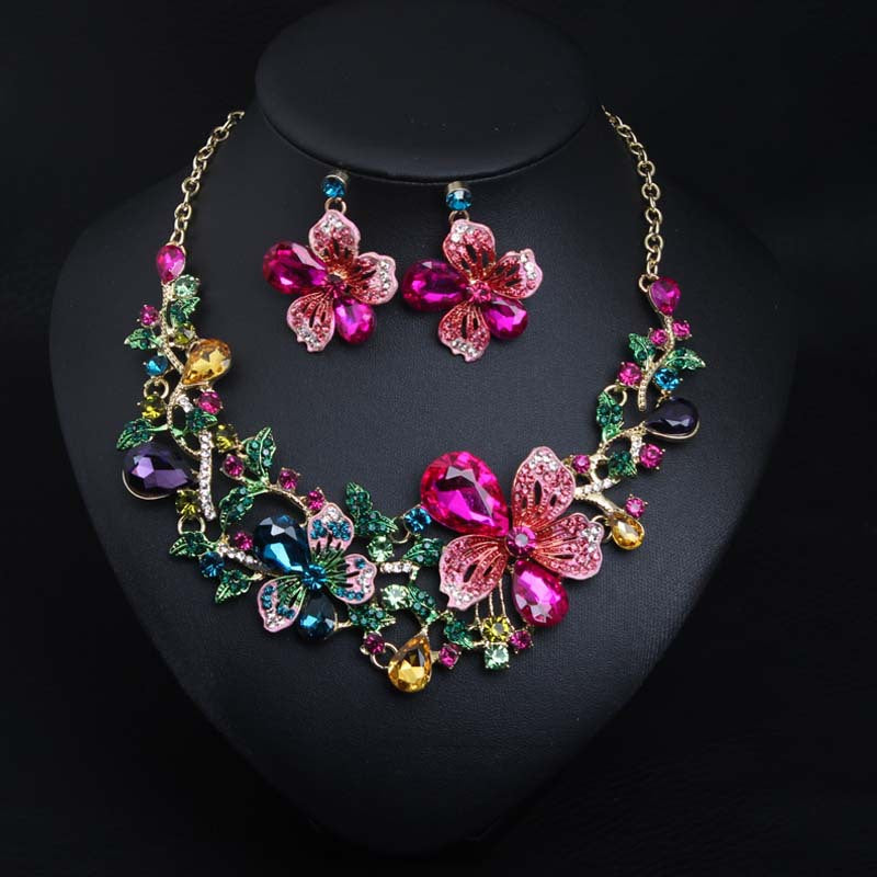 Women's Suite Crystal Gem Jewelry Dress Bridal Necklaces