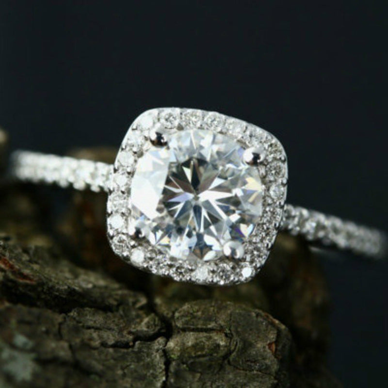 Women's Day Gift Jewelry Fashion Engagement Rhinestone Rings