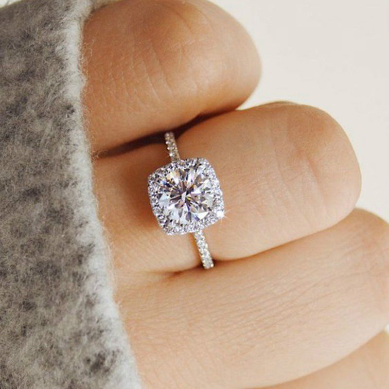 Women's Day Gift Jewelry Fashion Engagement Rhinestone Rings