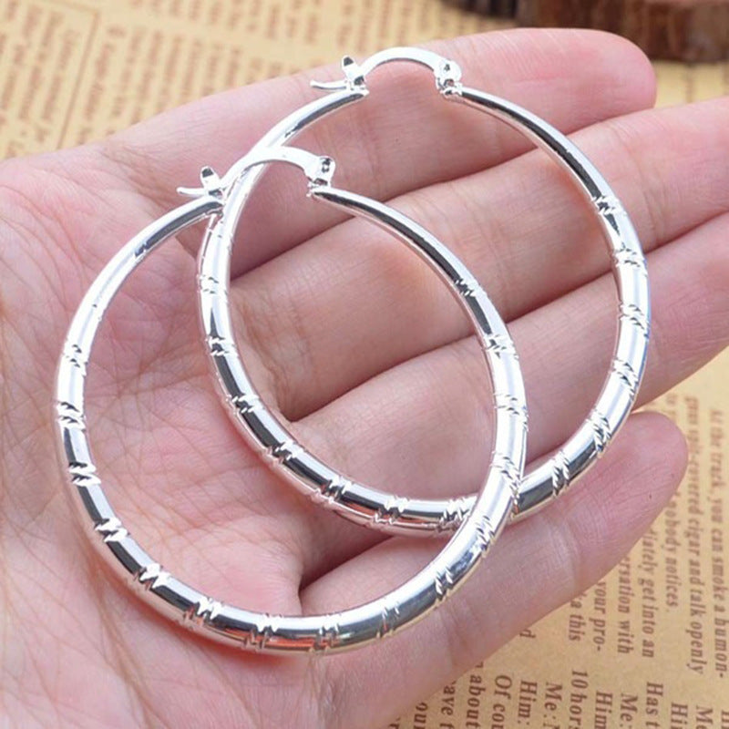 Elegant Big Circle Copper High-grade Versatile Earrings