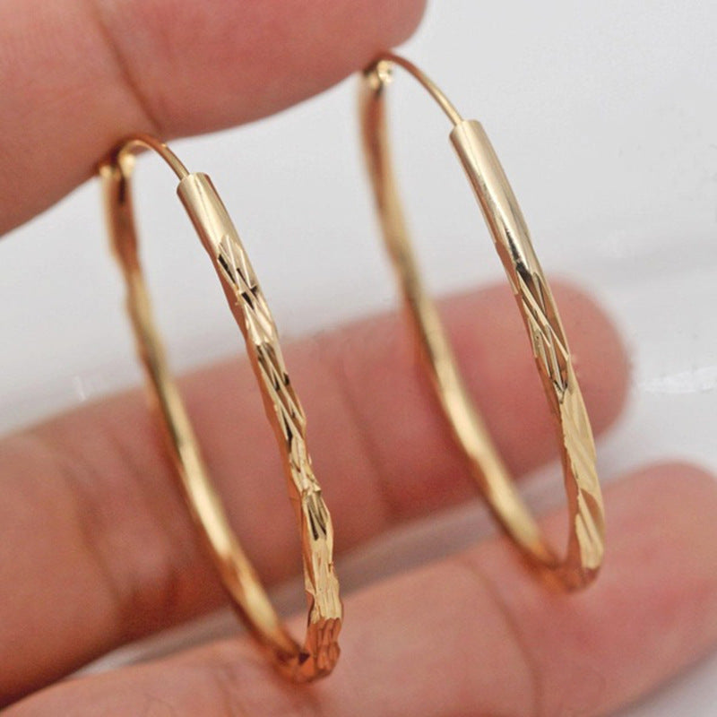 Accessories Gold-plated Diameter Inch Large Circle Exaggerated Geometric Earrings