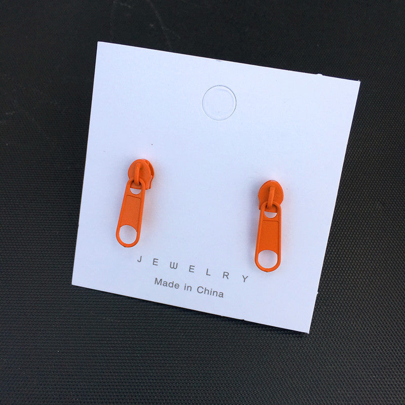 Women's Summer Colorful Zipper Buckle Personalized Soft Ear Earrings