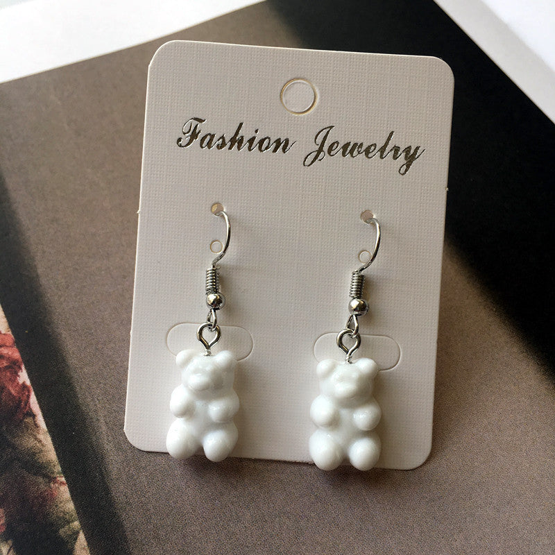 Cartoon Bear Ear Hook Soft Creative Earrings