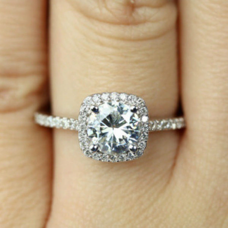 Women's Day Gift Jewelry Fashion Engagement Rhinestone Rings