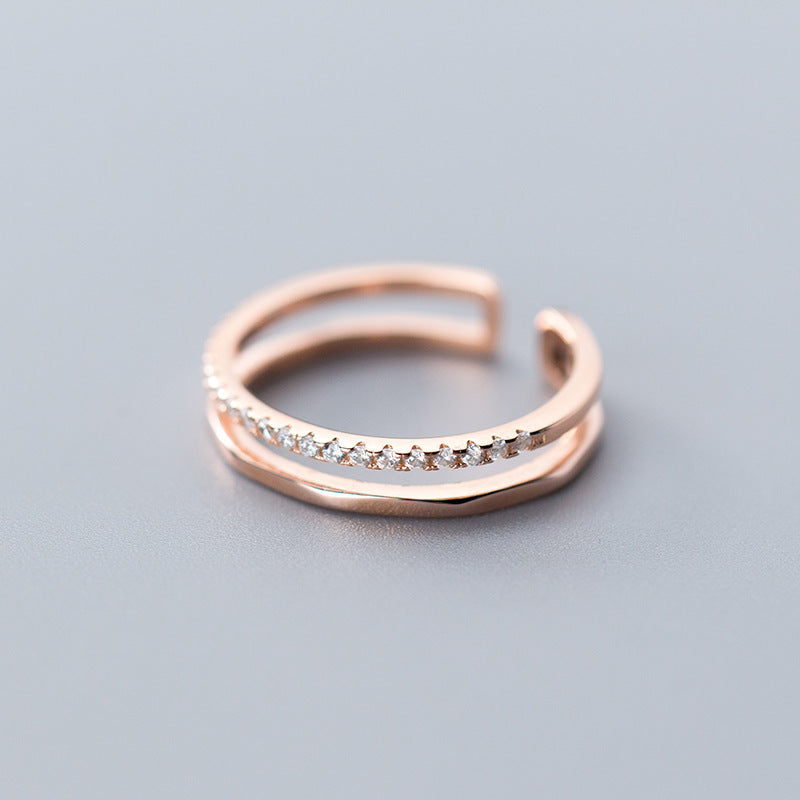 Female Style Simple Fresh Double Layer Rings