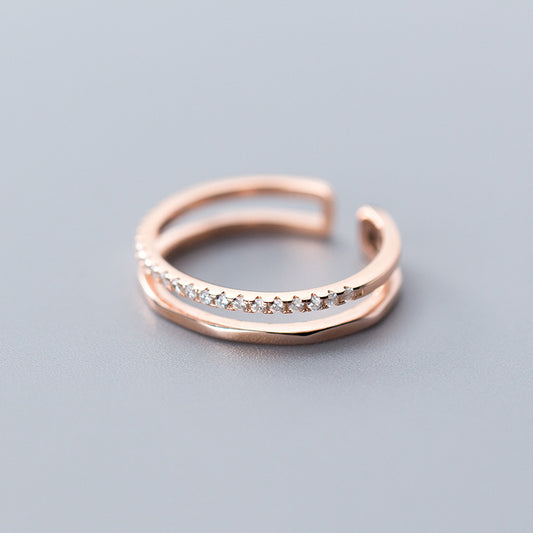 Female Style Simple Fresh Double Layer Rings