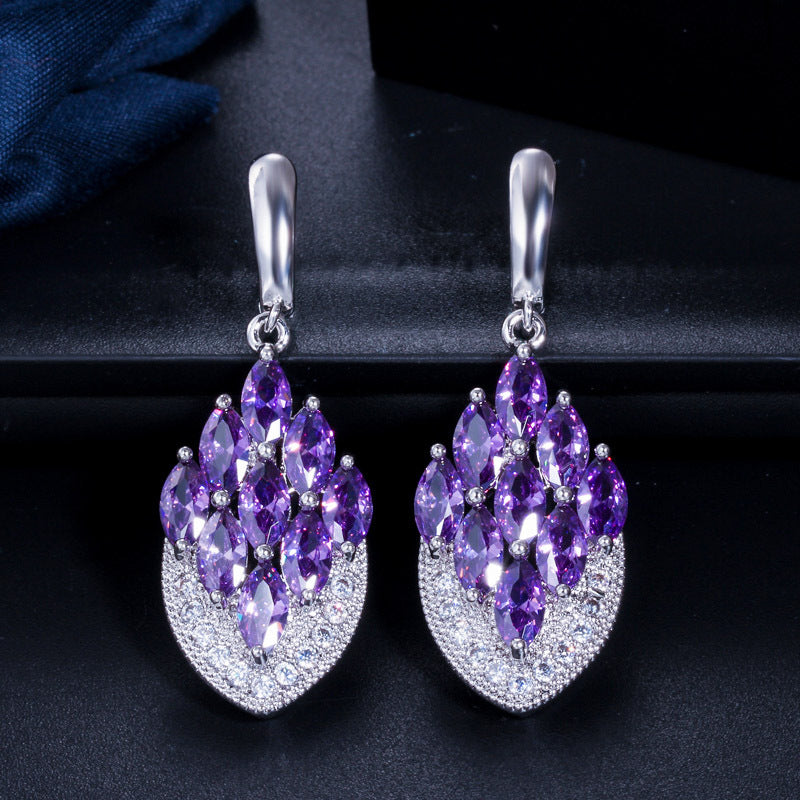 Optional Long Fashion Zircon Banquet Accessories Earrings