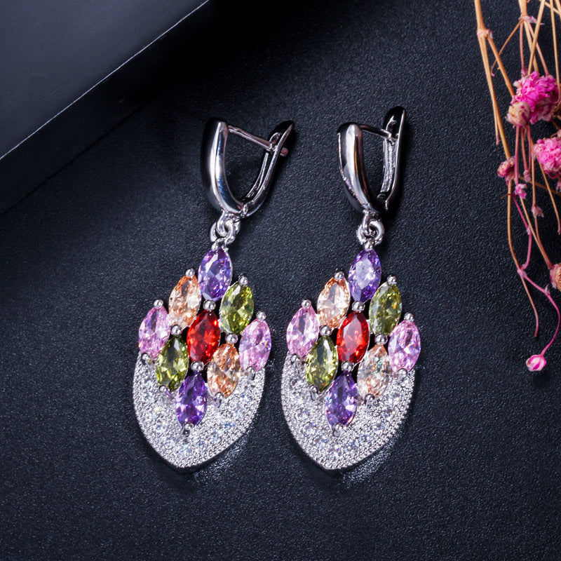 Optional Long Fashion Zircon Banquet Accessories Earrings