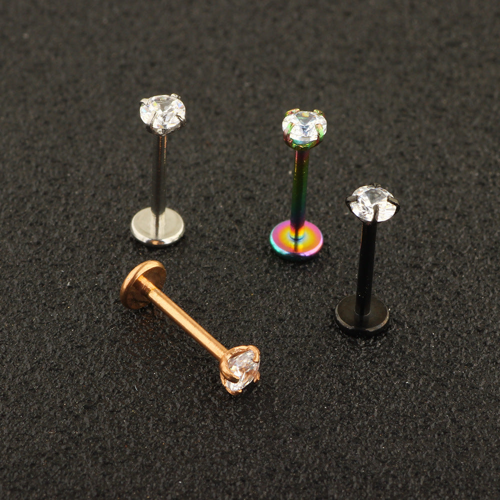 Nose Ear Stainless Steel Labret Tongue Pin Earrings