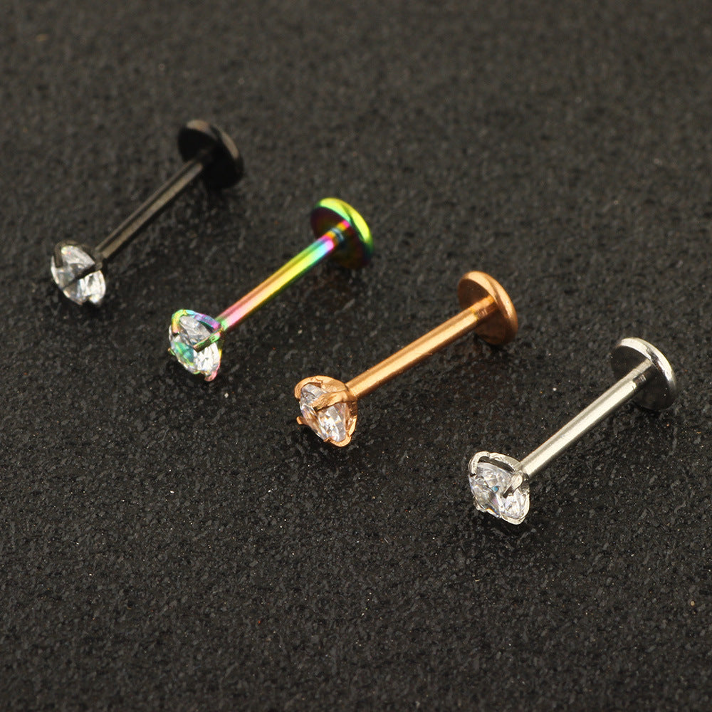 Nose Ear Stainless Steel Labret Tongue Pin Earrings