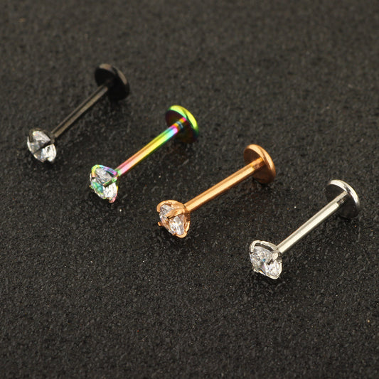Nose Ear Stainless Steel Labret Tongue Pin Earrings