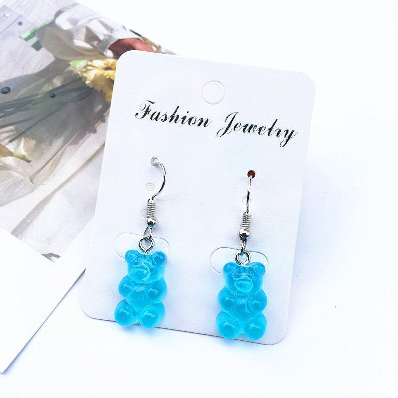 Cartoon Bear Ear Hook Soft Creative Earrings