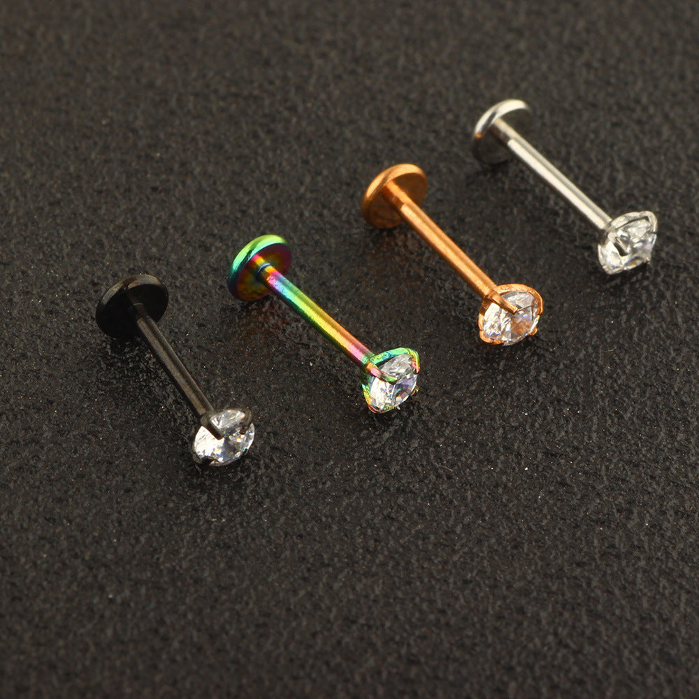 Nose Ear Stainless Steel Labret Tongue Pin Earrings