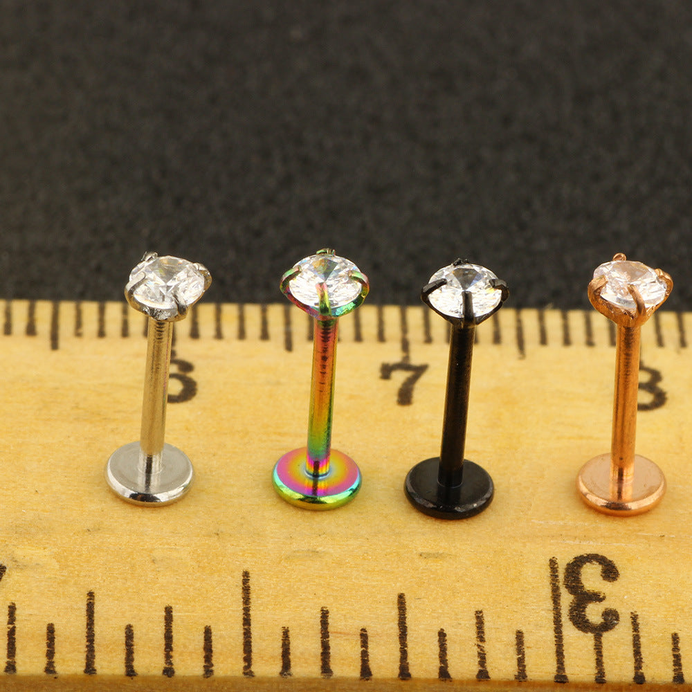 Nose Ear Stainless Steel Labret Tongue Pin Earrings