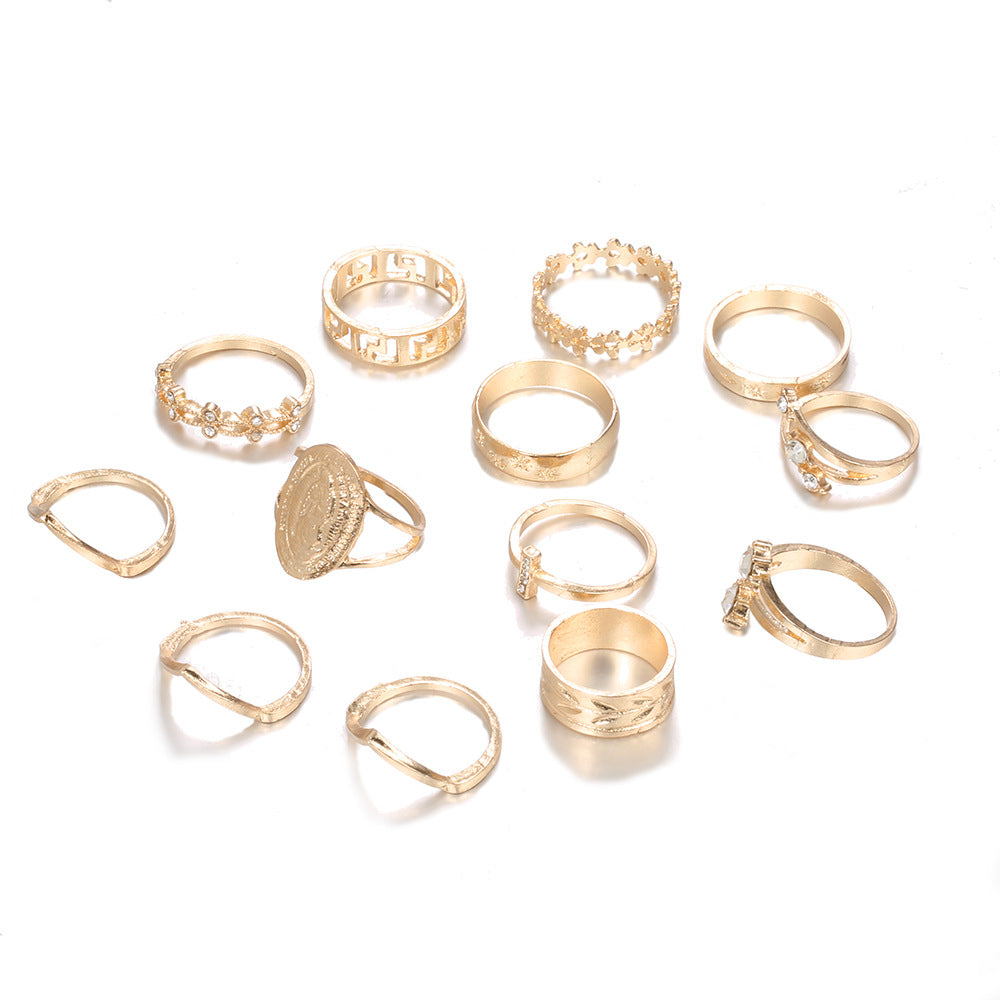 Summer English Virgin Simple Pattern Knuckle Small Flower Leaf Pieces Ring