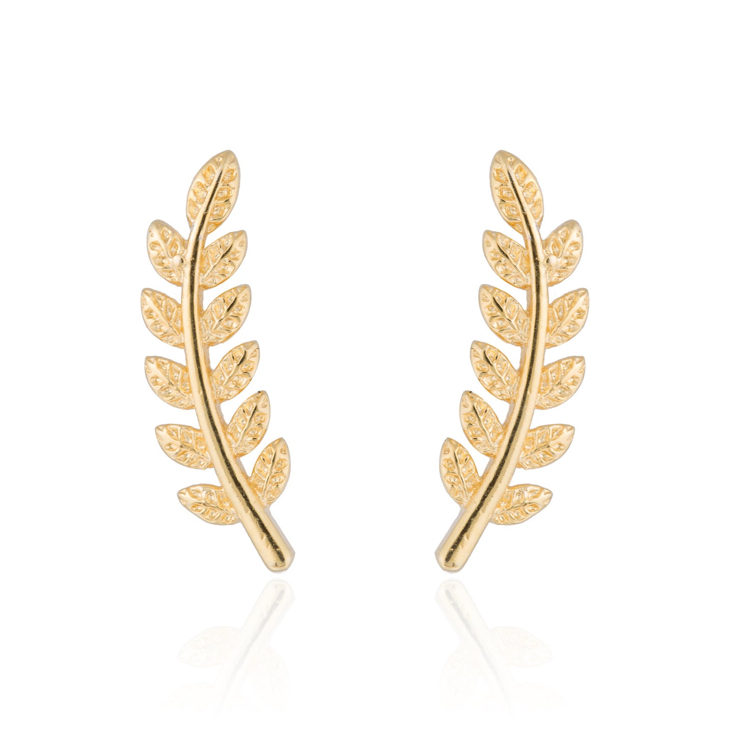 Women's Bohemian Ethnic Micro Gold Feather Simple Earrings