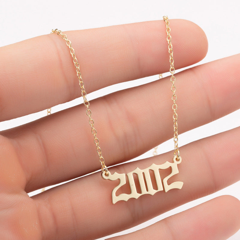 Women's Personalized Stainless Steel Portion Niche Digital Necklaces
