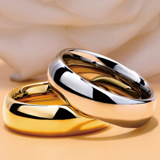 Steel Female Simple Korean Glossy Couple Rings